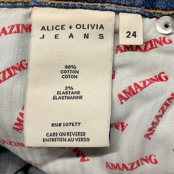 ALICE + OLIVIA Twisted Seam Step-Hem Cropped Jeans Amazing High Rise size 24 - Picture 11 of 16